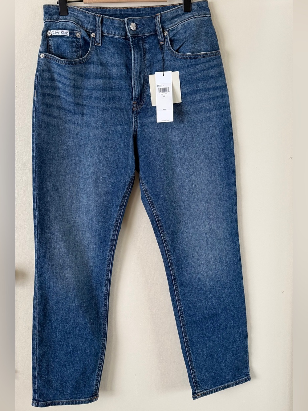 Calvin Klein high-rise ankle-length straight-fit jeans